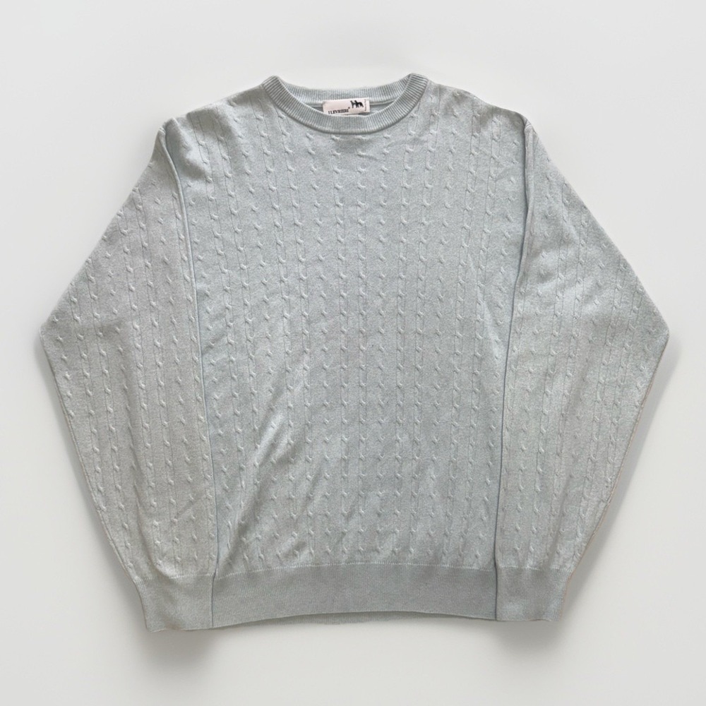 I Levrieri Men's XL 50% Cashmere 50% Silk Sweater Light Blue Made in Italy